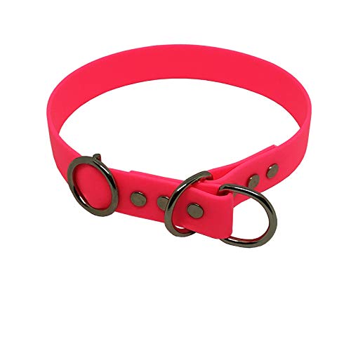 C&L Hundehalsband/Zugstopp aus 25 mm BioThane®- [45 cm] - neon pink - PK521 von Collar & Leash