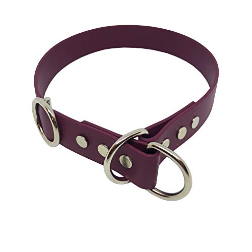 C&L Hundehalsband/Zugstopp aus 25 mm BioThane®- [45 cm] - weinrot - WN521 von Collar & Leash