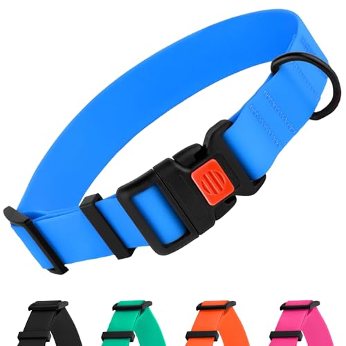 CollarDirect Verstellbares Hundehalsband Buntes Wasserdichtes Halsband für Kleine, Mittlere, Große Hunde, Welpen, Rosa Schwarz Blau Minzgrün Orange von CollarDirect