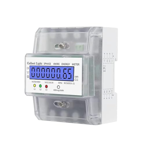 LCD Digitaler Stromzähler, Stromzähler 3-Phasen 4-Draht, Geeicht Drehstromzähler 230 / 400V 5-100A, Drehstromzähler Hutschiene LCD Digitaler Stromzähler, Stromzähler 3-Phasen 4-Draht, Geeicht Drehstromzähler 230 / 400V 5-100A, Drehstromzähler Hutschiene von Collect Light