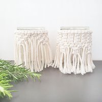 2Er Set Makramee Windlicht Als Teelicht Oder Kerzenhalter Im Boho Design Dekoration | Deko von CollectYourDreams