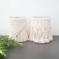 2Er Set Makramee Windlicht Als Teelicht Oder Kerzenhalter Im Boho Design Dekoration | Deko von CollectYourDreams