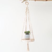 Makramee Blumenampel Natur| Mit Baumscheibe | Design Boho Wohndeko Geschenk Zum Einzug von CollectYourDreams