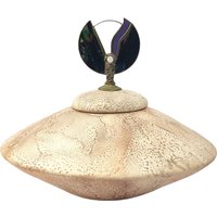 Vintage 80Er Jahre Stil Handbemalte Keramik Tischbemalt Barbara Walker Seemann Florida Folk Art Glas Finial Schale Mit Deckel von CollectedAndCoolShop