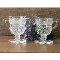 Vtg Imperial Glass Cape Cod Milchkännchen Und Zucker Set Vintage Hochzeit Geschenke Sahne Zuckerdose Zuckerbecher Hostess Für Sie von CollectedAndCoolShop
