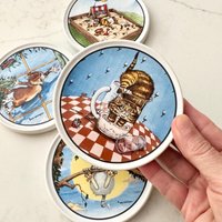 Vintage Gary Patterson Katze Untersetzer - Set Mit 4 Untersetzern Aus Keramik Vintage Gary Patterson Katze Untersetzer - Set Mit 4 Untersetzern Aus Keramik von CollectedCalifornia