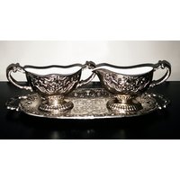 Verkauf Vintage 1940Er Jahre Mokkatasse Servier Set - E.p. Zink Silberplatte Mit Emaille Innen von CollectiblesByLinda