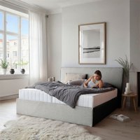 COLLECTION AB Polsterbett "Romo erhältlich in der Breite 180x200cm" 3 Varianten: Rahmen, Lattenrost oder Komplett-Set mit King-Matratze von Collection Ab