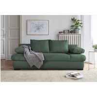 COLLECTION AB Schlafsofa "Chicago mit Bettfunktion, Schlafcouch", inklusive Bettkasten, Cord-Samt Bezug, grün von Collection Ab