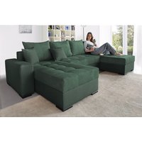 COLLECTION AB Wohnlandschaft "XL-Josy U-Form, Breite 313 cm, Cord-/Mix", inkl. Bettfunktion, Bettkasten, mit 4 gleich großen Rückenkissen von Collection Ab