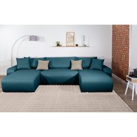 COLLECTION AB Wohnlandschaft "Paola U-Form" inkl. Schlaffunktion, Stauraum, Zierkissen und Bonnellfederkern von Collection Ab