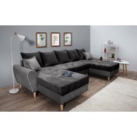 COLLECTION AB Wohnlandschaft "Raisa U-Form", mit Federkern, Kissen und Steppung im Sitzbereich von Collection Ab