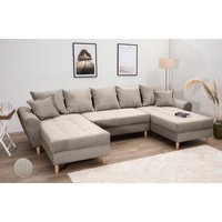 COLLECTION AB Wohnlandschaft "Raisa U-Form", mit Federkern, Kissen und Steppung im Sitzbereich von Collection Ab