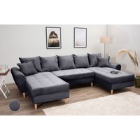 COLLECTION AB Wohnlandschaft "Raisa U-Form", mit Federkern, Kissen und Steppung im Sitzbereich von Collection Ab
