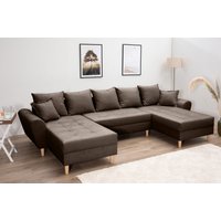 COLLECTION AB Wohnlandschaft "Raisa U-Form", mit Federkern, Kissen und Steppung im Sitzbereich von Collection Ab