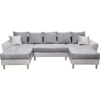 COLLECTION AB Wohnlandschaft "Raisa U-Form", mit Federkern, Kissen und Steppung im Sitzbereich von Collection Ab