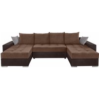 COLLECTION AB Wohnlandschaft "XL-Josy U-Form, Breite 313 cm, Kunstleder-Mix, Microfaser", inkl. Bettfunktion, Bettkasten, mit 4 gleich großen Rückenkissen von Collection Ab