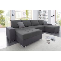 COLLECTION AB Wohnlandschaft "XL-Josy U-Form, Breite 313 cm, Kunstleder-Mix, Microfaser", inkl. Bettfunktion, Bettkasten, mit 4 gleich großen Rückenkissen von Collection Ab