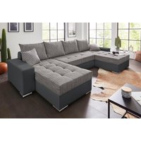 COLLECTION AB Wohnlandschaft "XL-Josy U-Form, Breite 313 cm, Kunstleder-Mix, Microfaser", inkl. Bettfunktion, Bettkasten, mit 4 gleich großen Rückenkissen von Collection Ab