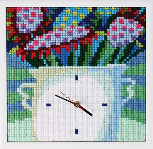 Collection D'Art CD001 Night Flowers Kreuzstichset, Uhrmacherkunst, 28.5 x 28.5cm von Collection D'Art