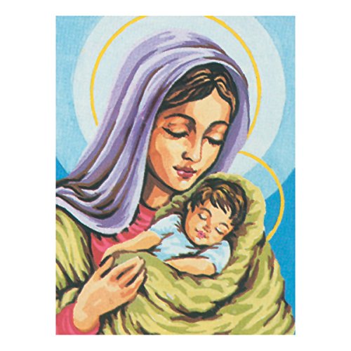 Collection D'Art Vierge à l'enfant Leinwand für Stiekerei mit gedruckten Muster, Gobelin, Baumwolle, antik, 30 x 40 x 0,1 cm von Collection D'Art