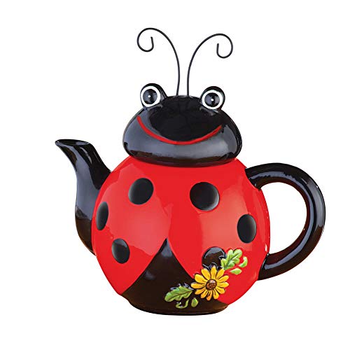Loveable Ladybug Teekanne aus Keramik, Rot von Collections Etc