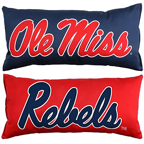 College Covers Solid Color Bolster Travel Pillow, 16" x 8", Ole Miss Rebels von College Covers