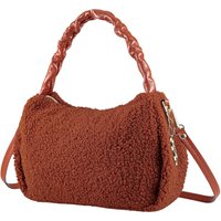 COLLEZIONE ALESSANDRO Schultertasche "Teddy", aus rostrotem Teddystoff mit Leder von Collezione Alessandro