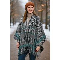 COLLEZIONE ALESSANDRO XXL-Schal "Hahnentritt" 1 Stk. tlg. schwarz-weiß mit braun COLLEZIONE ALESSANDRO XXL-Schal "Hahnentritt" 1 Stk. tlg. schwarz-weiß mit braun von Collezione Alessandro