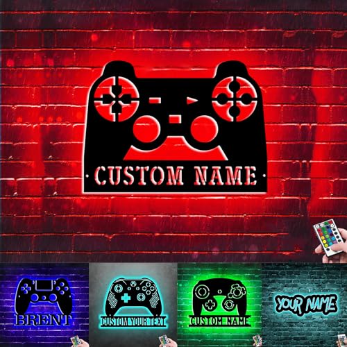 Personalisiertes Game-Wandschild, individuelles Gamer-Namensschild, Gaming-Wandkunst, Dekor, Game-Controller-Plakette, Weihnachts-Heimdekoration für Freund-Männer (Game Controller Wandschild - 6) von Collienght