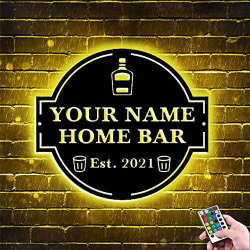 Personalisiertes Haus-Bar-Wandschild mit Namen, Jahreszahl, individuelles Familien-Bar-Schild, Terrassen-Bar-Schild, Pool-Bar-Dekoration, Hinterhof-Bar-Schild für Bierliebhaber-Geschenk von Collienght