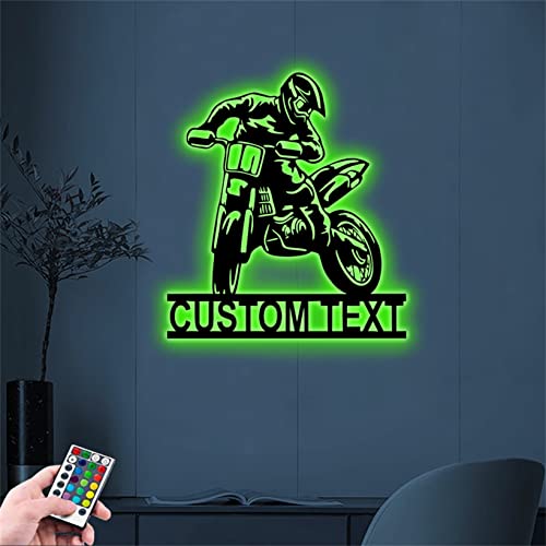 Personalisiertes Motorrad-Wandschild, Motocross-Schild, Plakette, individueller Fahrername, Weihnachten, Neujahr, Heimdekoration für Kinderzimmerdekoration von Collienght