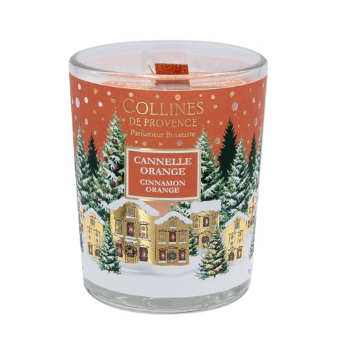 Collines de Provence Weihnachtliche Duftkerze 75g – Zimt Orange von Collines de Provence