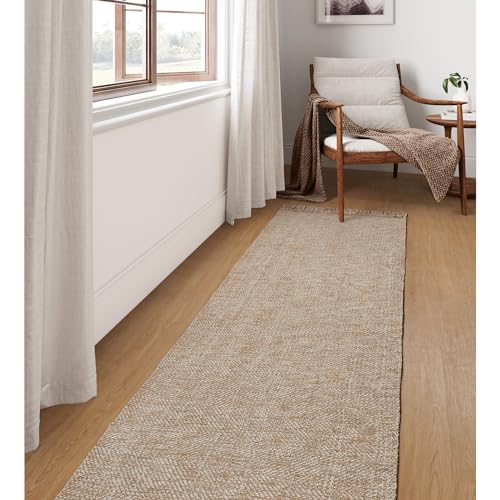 Collive Langer Flurläufer, 6.6x3.4 m, waschbarer Läufer für Innenbereich, Eingangsbereich, Hellbraun/Creme, geflochten, gewebt, Küchenläufer, niedriges Profil, Haustür, Schlafzimmer, Tür Collive Langer Flurläufer, 6.6x3.4 m, waschbarer Läufer für Innenbereich, Eingangsbereich, Hellbraun/Creme, geflochten, gewebt, Küchenläufer, niedriges Profil, Haustür, Schlafzimmer, Tür von Collive