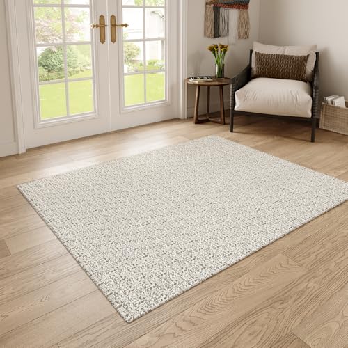 Collive Teppich, Bauernhaus-Teppich, maschinenwaschbar, Wohnzimmerteppich, Boho, gewebte Baumwolle, Schlafzimmerteppich, Hellbraun, moderner Esszimmerteppich, rutschfest, für Kinderzimmer, Nachttisch, von Collive