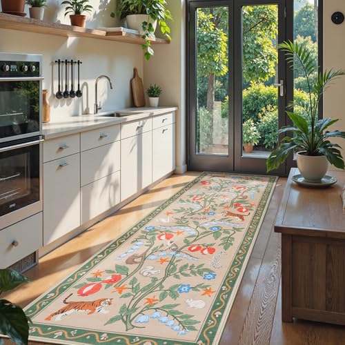Collive Teppichläufer für Flur, 6,6 x 20,3 cm, waschbar, Dschungeltiere, Küchenläufer, Teppich, grün, rutschfest, weich, niedriger Flor, schmutzabweisend, Eingangs-Teppich für Schlafzimmer, Waschküche Collive Teppichläufer für Flur, 6,6 x 20,3 cm, waschbar, Dschungeltiere, Küchenläufer, Teppich, grün, rutschfest, weich, niedriger Flor, schmutzabweisend, Eingangs-Teppich für Schlafzimmer, Waschküche von Collive