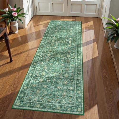 Collive Waschbarer Läufer für Flur, Boho-Küchenläufer, rutschfest, für Waschküche, Badezimmer, niedriger Flor, schmutzabweisend, weicher Schlafzimmerteppich für neben Eingang, 5 x 15 cm von Collive