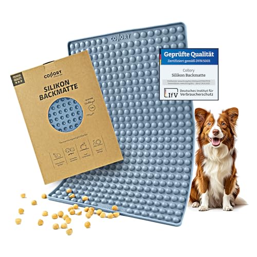 Collory® Backmatte Hundekekse für MINI HALBKUGEL (1cm Ø) Leckerlis, Silikon Backform, Backunterlage für Backblech, Diätmatte, Hitzebeständig, Lebensmittelecht & Bpa-frei von Collory