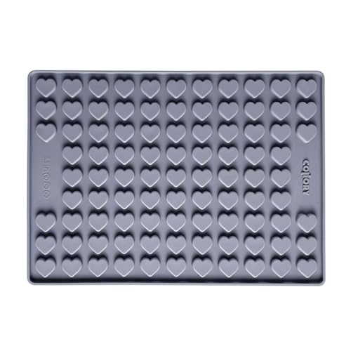 Collory Backmatte Hundekekse für MEDIUM (2,6cm) HERZ FORM Leckerlis, Silikon Backform, Pralinenform, Schokoladenform, Hitzebeständig, Lebensmittelecht & Bpa-frei von Collory