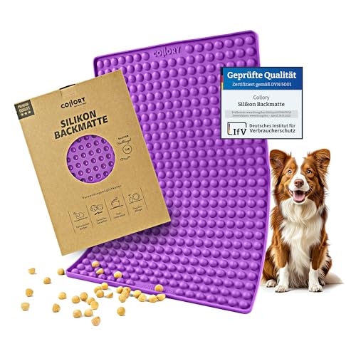 Collory® Backmatte Hundekekse für MINI HALBKUGEL (1cm Ø) Leckerlis, Silikon Backform, Backunterlage für Backblech, Diätmatte, Hitzebeständig, Lebensmittelecht & Bpa-frei von Collory