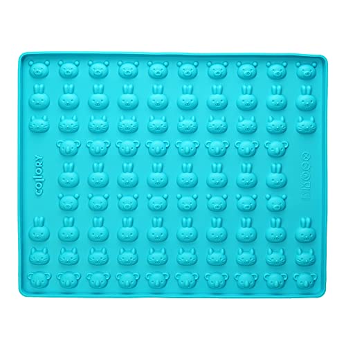 Collory Happy Pets (Ø 2,3cm) Silikon Backmatte, Tiergesichter Backform für Hundekekse, Gummibärchen, Pralinen und Bonbons, Antihaftend und Lebensmittelecht (BPA-Frei) von Collory