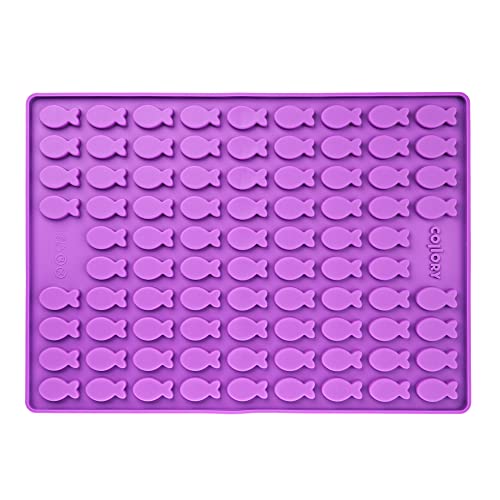 Collory Medium Fisch (3,5cm) Silikon Leckerli Backmatte, Hundekekse selbst backen, Pralinenform, Bonbonform, Material antihaftend und lebensmittelecht (BPA-Frei) von Collory