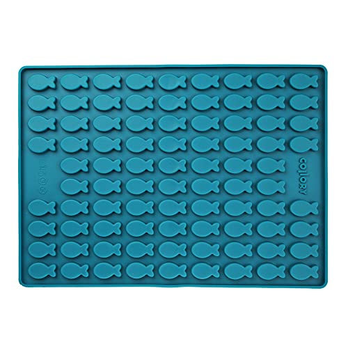 Collory Medium Fisch (3,5cm) Silikon Leckerli Backmatte, Hundekekse selbst backen, Pralinenform, Bonbonform, Material antihaftend und lebensmittelecht (BPA-Frei) von Collory