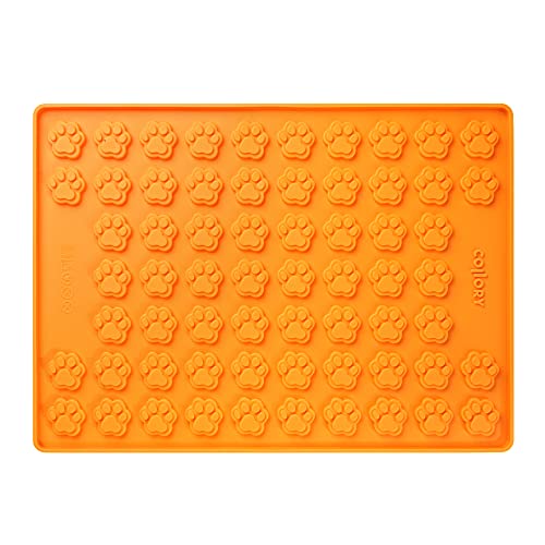 Collory Medium Pfoten (3cm) Silikon Backmatte, Hunde Tatzen, Backform für DIY Hundekekse und Leckerlis, Knochenbackform, Pralinenform, Schokoladenform, Antihaftend und Lebensmittelecht (BPA-Frei) von Collory