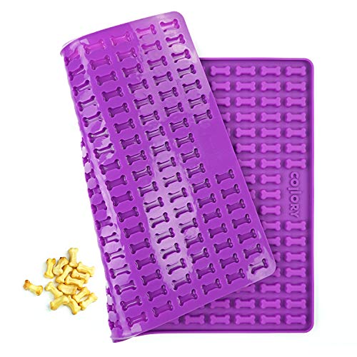 Collory® Mini Knochen (2cm) Silikon Backmatte, Backform für mini DIY Hundekekse und Leckerlis, Knochenbackform, Pralinenform, Antihaftend und Lebensmittelecht (BPA-Frei) von Collory