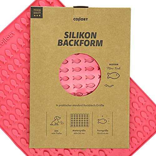 Collory mini Fisch (2cm) Silikon Backform für Hundekekse & Hundeleckerlis, Pralinenform, Schokoladenform, Antihaftend und Lebensmittelecht (BPA-Frei) von Collory