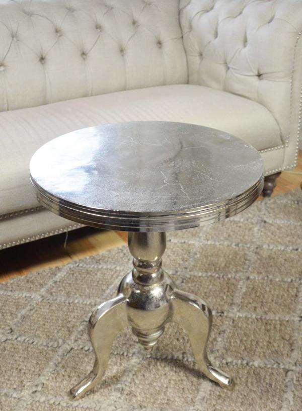 Couchtisch Colmore Beistelltisch Aluminium Silber Massiv von Colmore