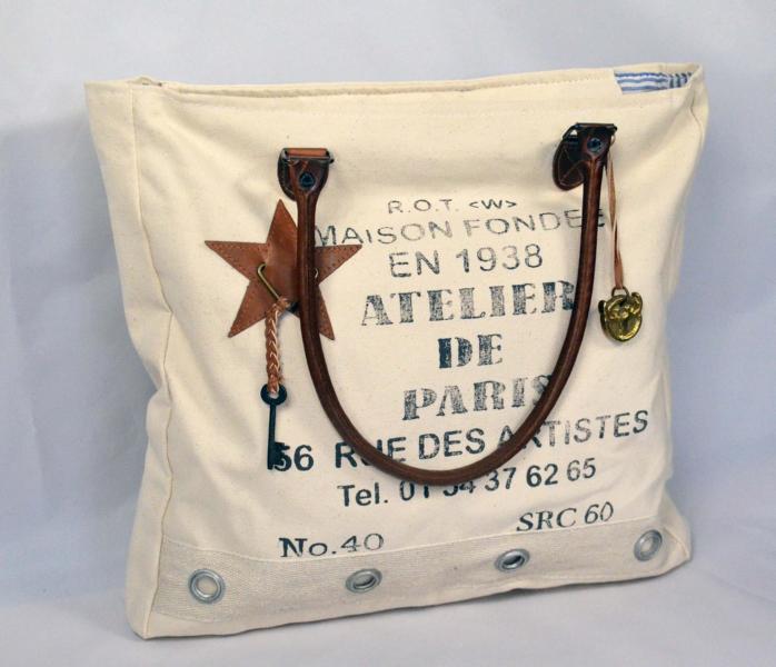 Handtasche Lederapplikationen Canvas Paris von Colmore