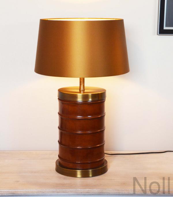 Tischlampe Lampenschirm Colmore Leder Gold von Colmore