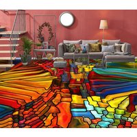 3D Abstrakte Farbe Design Jj5126Ff Boden Tapete Wandbilder Selbstklebende Abnehmbare Bad Wasserdichtboden Teppich Matte Print Epoxy Küche von ColofulHomeDecors